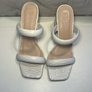 Shu Shop off white snake skin heels- size 8